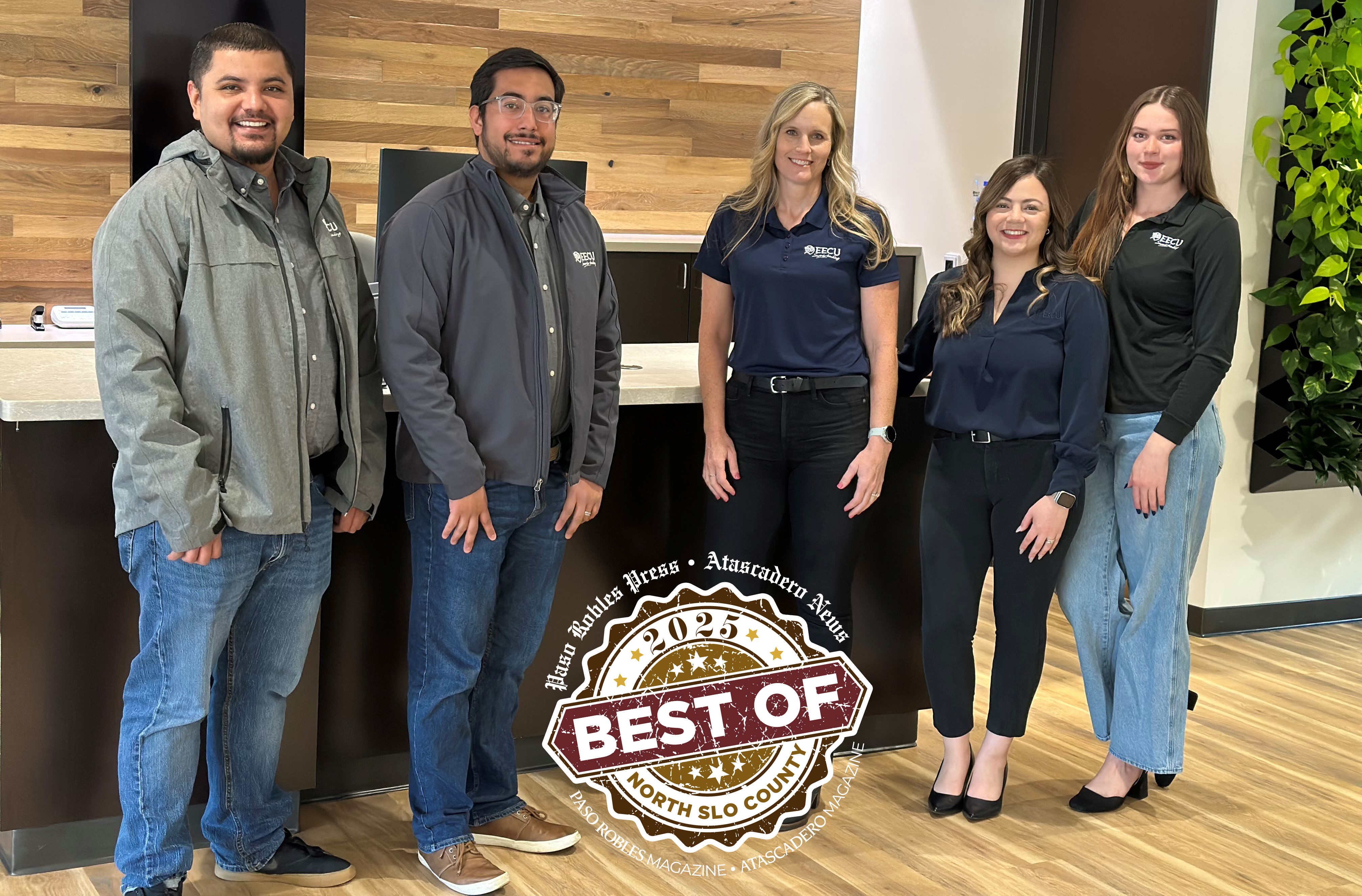 Paso Robles Branch Staff with Best of North SLO County emblem